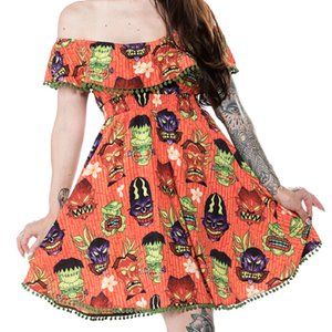 SOURPUSS MONSTER TIKI FIESTA DRESS
